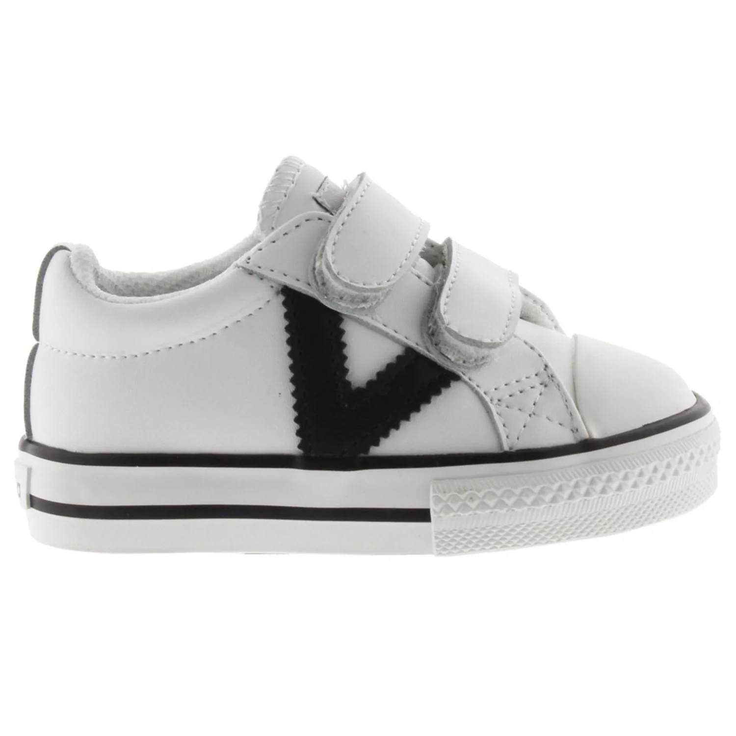 Victoria Velcro Canvas Sneaker Jnr Wh/Bk