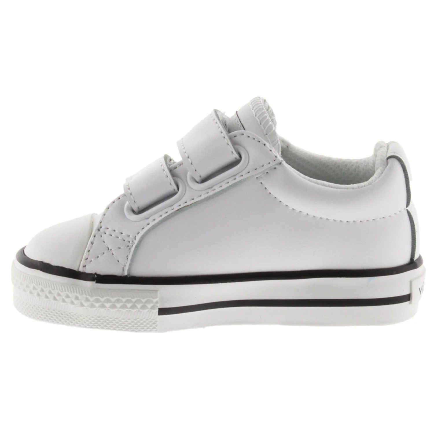 Victoria Velcro Canvas Sneaker Jnr Wh/Bk - Image 2