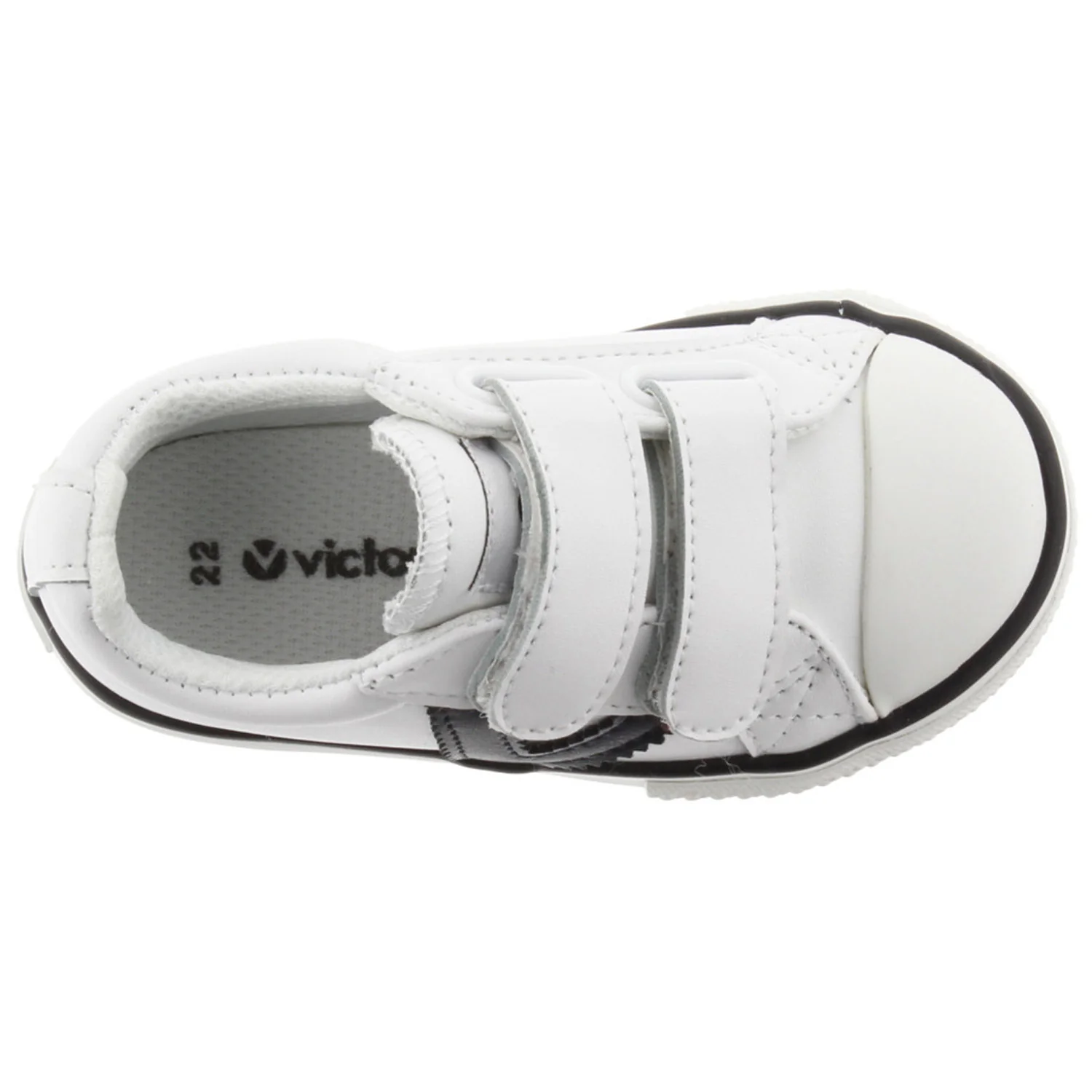 Victoria Velcro Canvas Sneaker Jnr Wh/Bk - Image 3