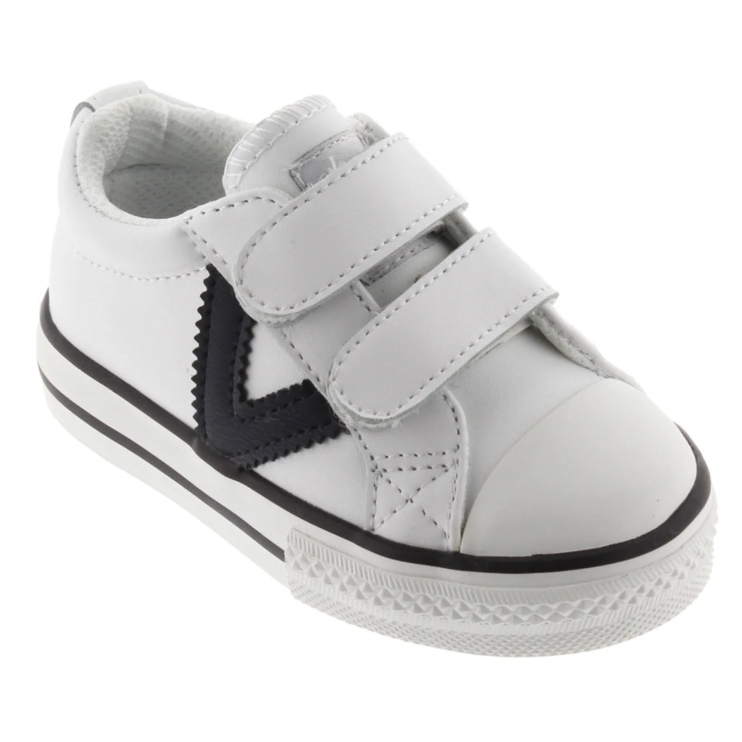 Victoria Velcro Canvas Sneaker Jnr Wh/Bk - Image 4